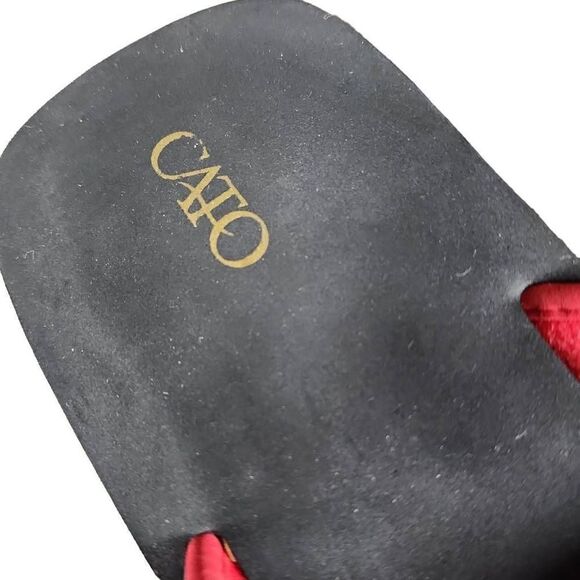 Cato Women's Red Gold Embellished Thong Slip-on Casual Sandals Size 11M - Picture 5 of 9